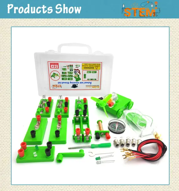 Electric circuit learning kit for kids - Interactive science experiment for STEM education.