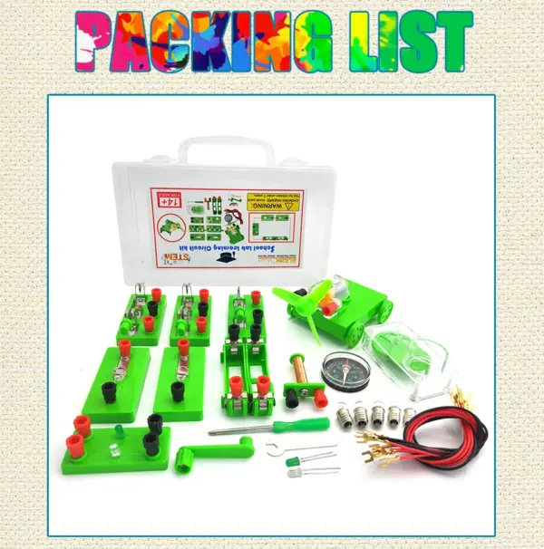 Electric circuit learning kit for kids - Interactive science experiment for STEM education.