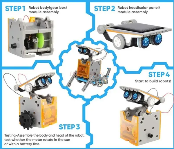 12-in-1 solar-powered robot kit for kids - Hands-on STEM learning with engineering and robotics.